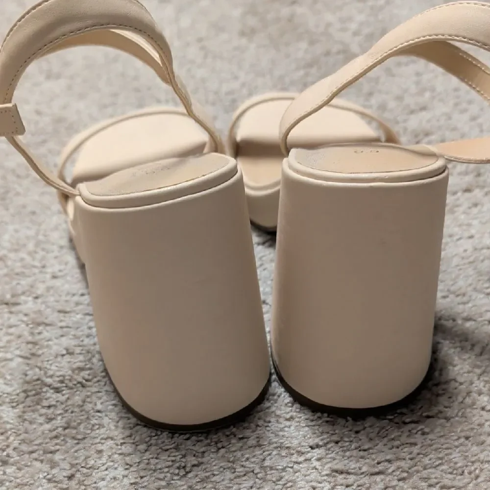 Dream Pairs Neutral Cream Block Heel Sandals